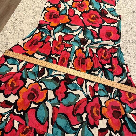 Anthropologie Corey Lynn Calter Tiered Short Sleeve Dress Size Medium Floral - Picture 12 of 16